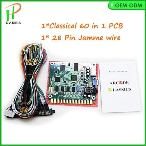 60 in 1 jamma game pcb 2016 Jamma 60 in 1 Classical Game PCB for Cocktail Arcade Machine or Up Right arcade game machine