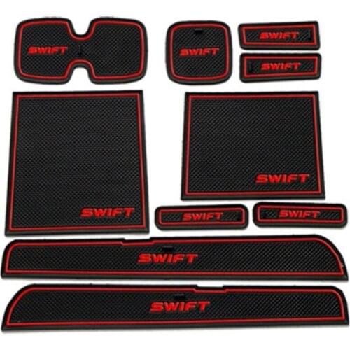 Car Mat for Suzuki Swift 2005 To 2014 Anti Slip Car Door Slot Rubber Latex Groove Mats Interior Cup Cushion Car-Styling
