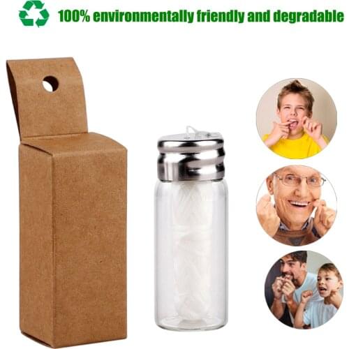 Degradable 30M Dental Floss Oral Hygiene Teeth Cleaning Dental Wax Mint Flavored Bamboo Spool Teeth Flosser