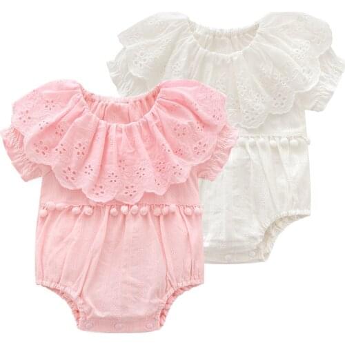 Bodysuit baby girl summer clothes white 1 birthday party 100 days wedding infant girl clothing newborn photography props