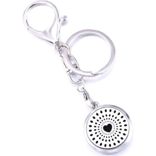 Heart Of Hearts Aroma Keychain Keyring Open Locket Stainless Steel Perfume Aromatherapy Essential Oil Diffuser Car Keychain Gift