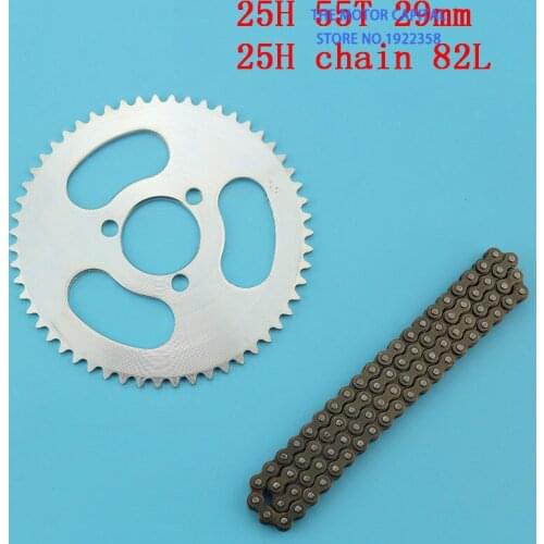 25h 29mm 55 tooth 82 Rear sprocket chain links fit Mini ATV Quad Wheeler Goped Scooter Motorcycle Go Kart
