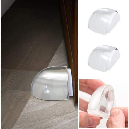 Door Stopper No Need Punch Self Adhesive Anti-Collision Door Holder Catch Door Stop for Home Office Protect Walls and Furniture