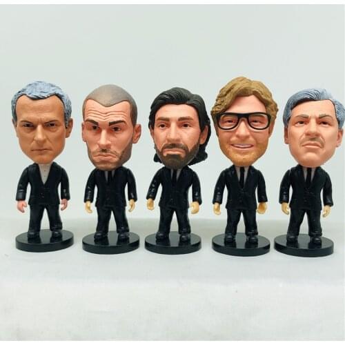 2.55" Soccer Doll Figure Cartoon Team Manager Figurines Pirlo Lampard Solskjaer Simone 6.5cm Height