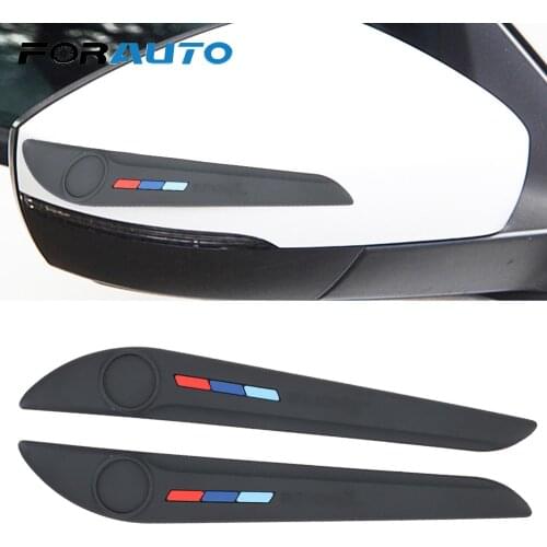 FORAUTO 2 Piece/set Car Door Side Edge Protector Bumper Rear View Mirror Anti-Collision Strip Scratch Sticker Styling Moulding