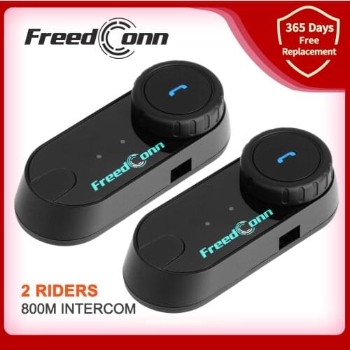 （Double Packing）FreedConn TCOM-VB 800M Motorcycle Bluetooth Intercom Helmet Headset with FM Radio Support