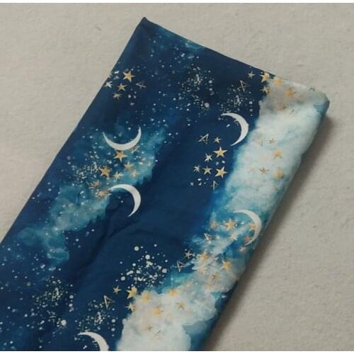 Pretty Sky World Star Moon Clould Printed Cotton Fabric 50x105cm Star Fabric Patchwork Cloth Bag Party Home Decoration
