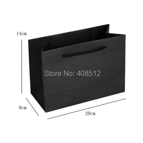 Custom logo small Size Black carrier personalized paper bag