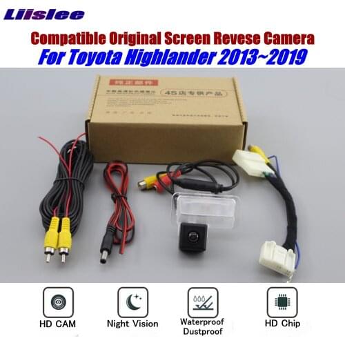 Reverse Rear View Camera For Toyota Highlander 2013-2019 Compatible Original Monitor Screen Back Up Parking CAM