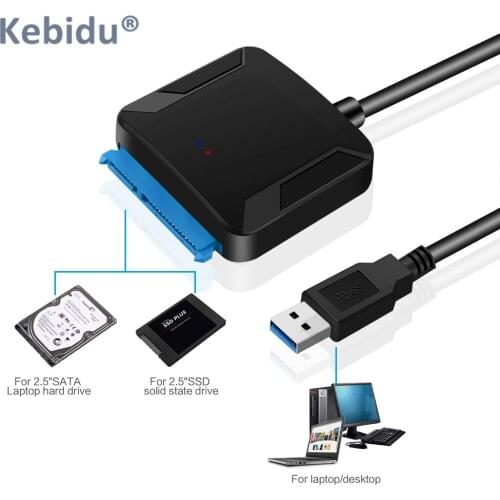 Kebidu USB 3.0 to SATA Cable SATA USB3.0 Adapter Cable Converter For 2.5 inch 3.5 inch HDD SSD Hard Disk