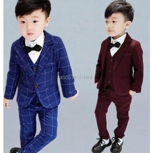 Flower Boys Suit For Wedding Gentleman Kids Formal Dress Prince Blazer Jacket Children Performance Party Dress Costume