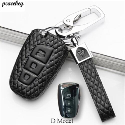 Top Layer Leather Car Key Case for HYUNDAI Ix45 IX35 Santa Fe Flip Remote Key Cover Case 3 Button Fob Car Styling