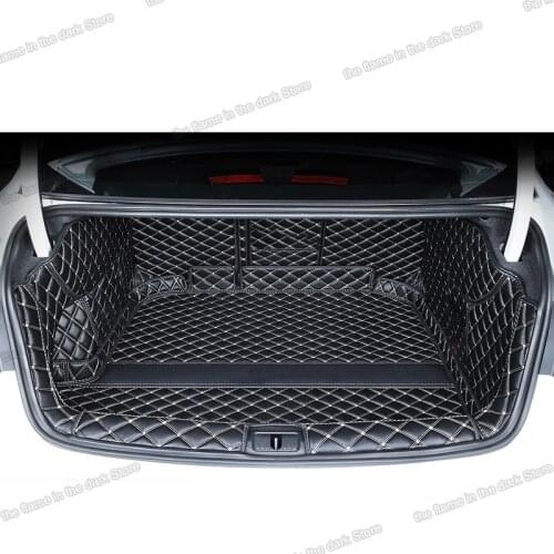 Leather Car Trunk Mat Cargo Liner for Audi A3 2020 2021 2022 8y interior accessories boot interior sportback rear auto styling