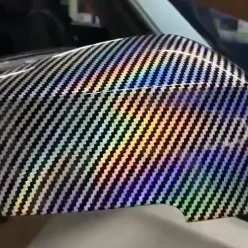 Laser Carbon Fiber Vinyl Sheet Car Wrap Film Self Adhesive Sticker Decal DIY Interior