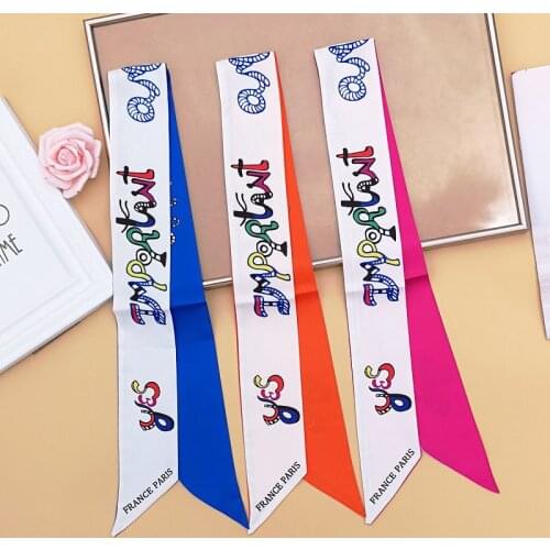Brand Bag Scarf 2021 Designer New Silk Scarf Twill Satin Headband Wrap Handbag Handle Narrow Ribbon Ladies Luxury Hairband G46