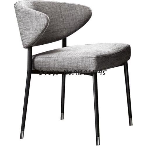 Restaurant Minimalist Dining Chair Post-modern Light Luxury Simple Home Back Chair Designer Desk Italian Chair Leather Cloth Cha