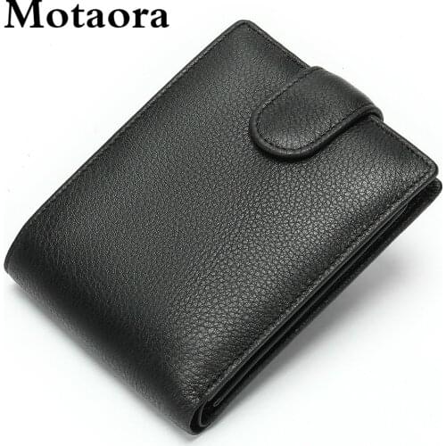MOTAORA Mens Genuine Leather Wallet Multifunction RFID Bifold Purse For Men Small ID Card Holder Male Antimagnetic Cash Wallets