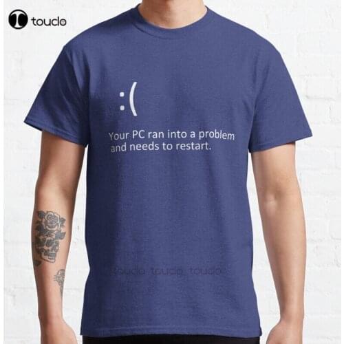 New Blue Screen Of Death - Windows 8/10 Blue Screen Graphics Classic T-Shirt Cotton Men Tee Shirt