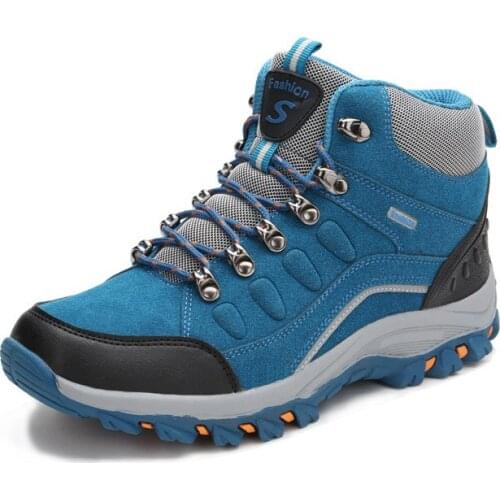 Men Women Hiking Trekking Boots High Top Tactical Boots Hunting Climbing Shoes Waterproof Outdoor Sports Shoes Men Nubuck Plush