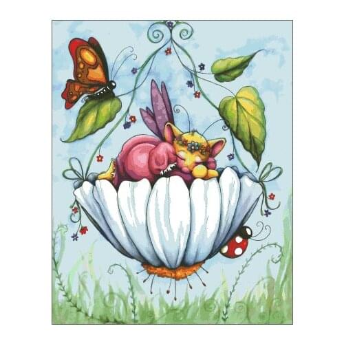 Summer Lullabye Cross Stitch Kits Top Quality Embroidery Needlework DIY Sewing kit 14CT White canvas Unprinted Decor Handmade