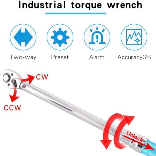7PCS 20~210N.m Steel Torque Wrench Socket Set 1/2 Torque Wrench 1/2 Hexagonal Socket Auto Inspection Repairing Tool Set