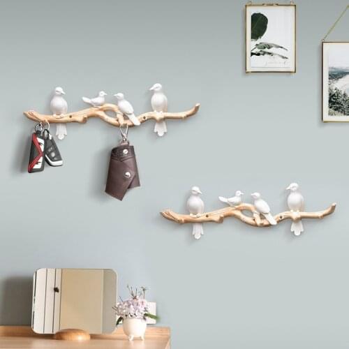 Nordic Wall Hanger Resin Birds Crafts Key Clothes Wall Door Hook Racks Wall Hanging Ornaments Christmas Wedding Gifts Decoration