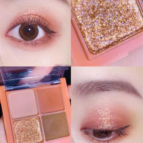 Delicate Eye Shadow Palette Four Colors Glitter Pearlescent Waterproof Gorgeous Eye Shadow Palette For Daily Makeup
