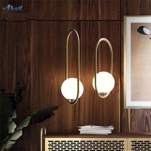 Nordic led glass Ball Pendant Lights for living room kitchen home deco hanging light fixtures modern design dining roo hang lamp