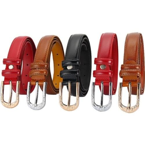 2019 New Candy Color Metal Buckle Thin Casual Belt For Women , Leather Belt Female Straps Waistband For Apparel Accessories