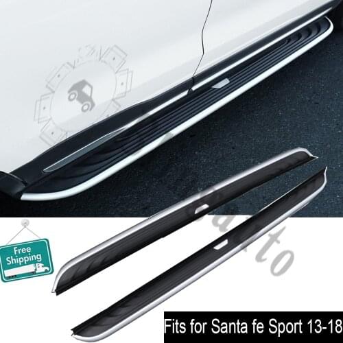 Fits for H.yundai Santa Fe Sport 2013-2018 2PCS running board side Nerf step bar pedal protector aluminum alloy