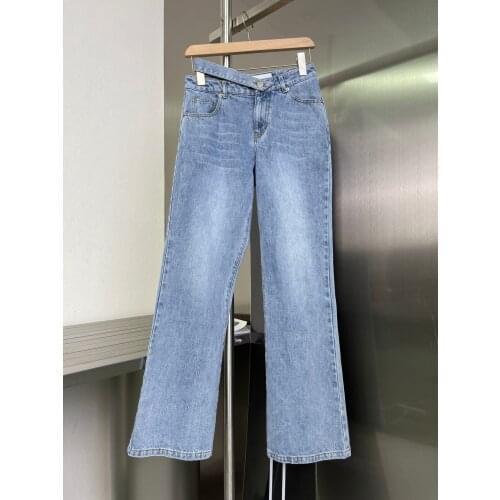 Casual 2021 Autumn Women Fashion New Straight Hollow Jeans Female Denim Pants Gdnz 6.10