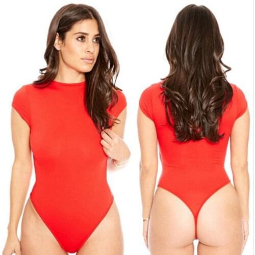 Casual Solid Fitness Basic Summer Bodysuit Women Short Sleeve Body Rompers Womens Jumpsuit 2020 White Bodysuits