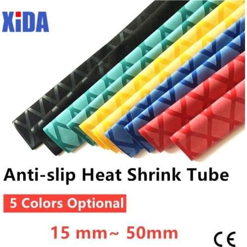 Anti-Slip Heat Shrink Tube For Fishing Rod DIY Electrical Insulation 5 Colors 1M 15/18/20/22/25/28/30/35/40/50mm