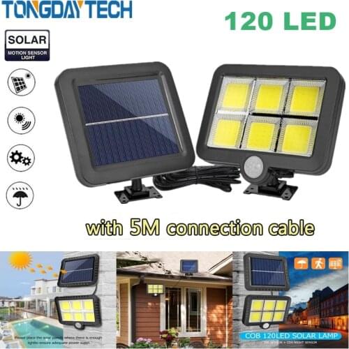TONGDAYTECH 120 LED Solar Light Outdoor Waterproof IP65 PIR Motion Sensor Solar Powered Garden Light Wall Light Solar Lamp