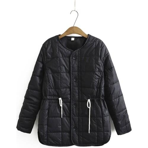 Plus Size Womens Nylon Padded Winter Coats Long Sleeved A-line Elegant Outerwear
