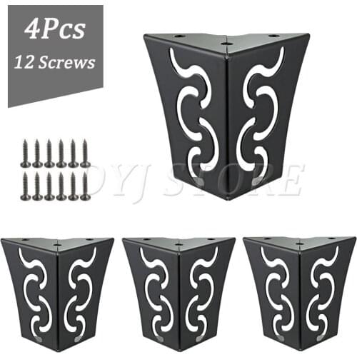 1/2/4 Pack Hollow Out Modern Furniture Sofa Legs Heavy Duty Metal Furniture Legs For Sofa Cabinet TV Bench, With Mounting Screws