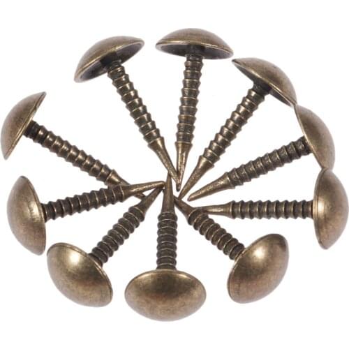 100Pcs Antique Bronze Upholstery Nail Jewelry Wood Box Sofa Furniture Tack Stud Pushpin Doornail Furniture Hardware Decor 8*15mm