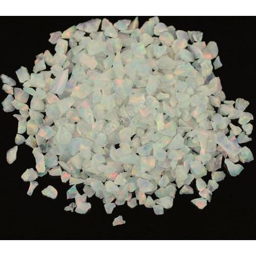 （20g/lot）wholesale price 2mm-30mesh OP18 white fire synthetic opal crushes/scraps for jewelry making