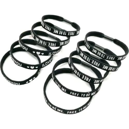 20 pcs Cute Hair Tie For Girl Charms Elastic Hair Band Letter Print Rubber Band Gum Hair Accessories