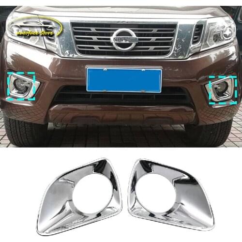 ABS Chrome For Nissan Navara NP300 2015 2016 2017 2018 2019 2020 Accessories Car Front Fog Lampshade Frame Cover Trim Styling