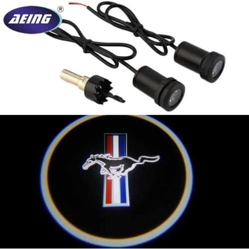 AEING 2*Ghost Shadow Logo welcome Car LED Door Light Laser Courtesy Slide Projector logo Emblem light For Ford mustang