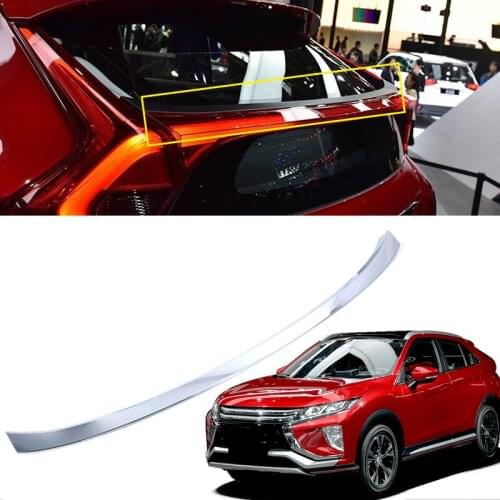 Car Styling ABS Chromed Rear Trunk Spoiler Wing Molding Strip Cover Decoration Trim For Mitsubishi Eclipse Cross 2018 2019