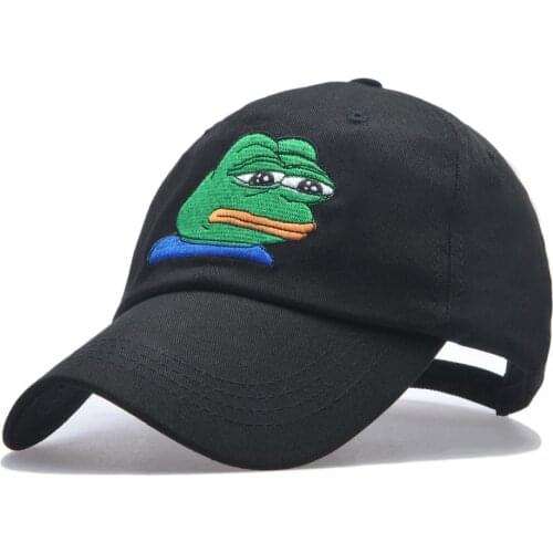 Frog Pattern Embroidery Baseball Cap Men Summer Snapback Cap Casquette Cotton Dad Hat Women Ponytail Baseball Cap gorra hombre