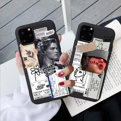 Cartoon Artistic Portrait Phone Case For iPhone 12 11 Pro Max XS XR X 7 8 Plus SE 2020 6s Soft Silicone TPU Cover Coque Capa