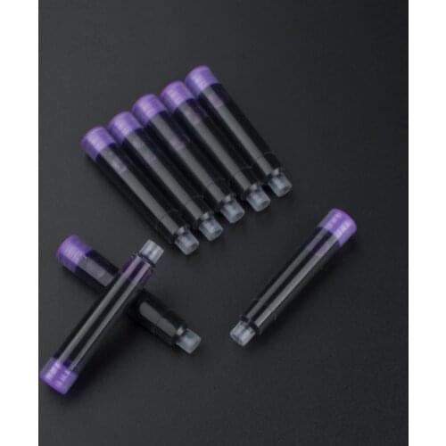 Wholesale Price 30 PCS Disposable purple Fountain Pen Ink Cartridge Refills Length Fountain Pen Ink Cartridge Refills