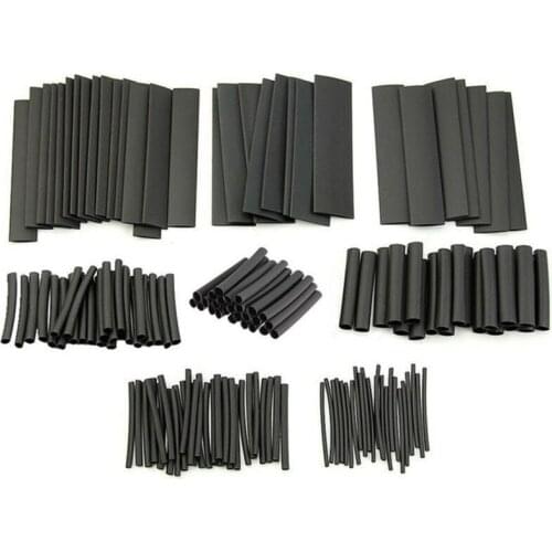 127 Pcs Black Polyolefin Shrinking Assorted Heat Shrink Tube Wire Cable Insulated Sleeving heat shrink tubing Set 2:1