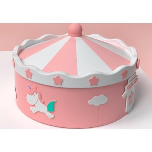 Baby Tooth Box Milk Teeth Organizer Storage Collection Space Souvenir Case Infant Kid Cute Gifts for Children Carousel