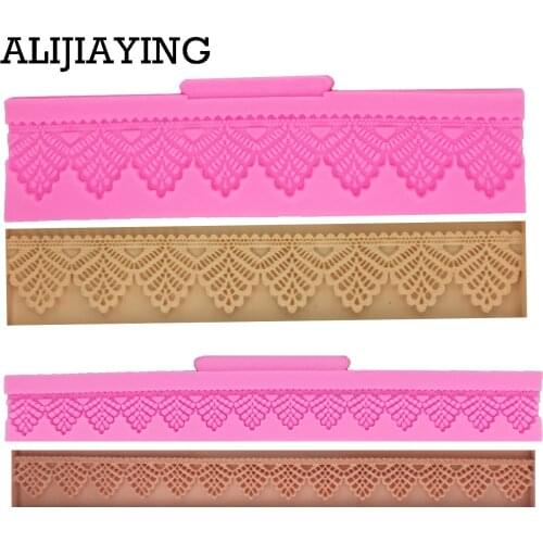 M1371 Long lace cake border mould DIY Cake Decorating tools Silicone Mold Fondant Cake Chocolate Sugar Craft Molds