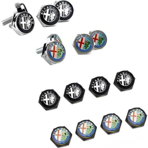 For Alfa Romeo 155 156 159 147 147gt 166 Mito Giulia GT Brera Spider Giulietta Car License Plate Bolts Anti-theft Nut Emblem