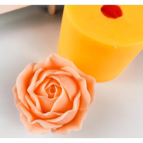 3D blooming rose silicone soap mold DIY handmade flower candle mold decoration tool